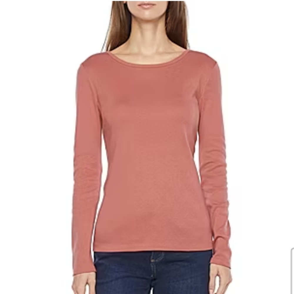 🌴2/$25🌴LIZ CLAIBORNE | Women's Rose Quartz Crewneck Long Sleeved Shirt NWOT